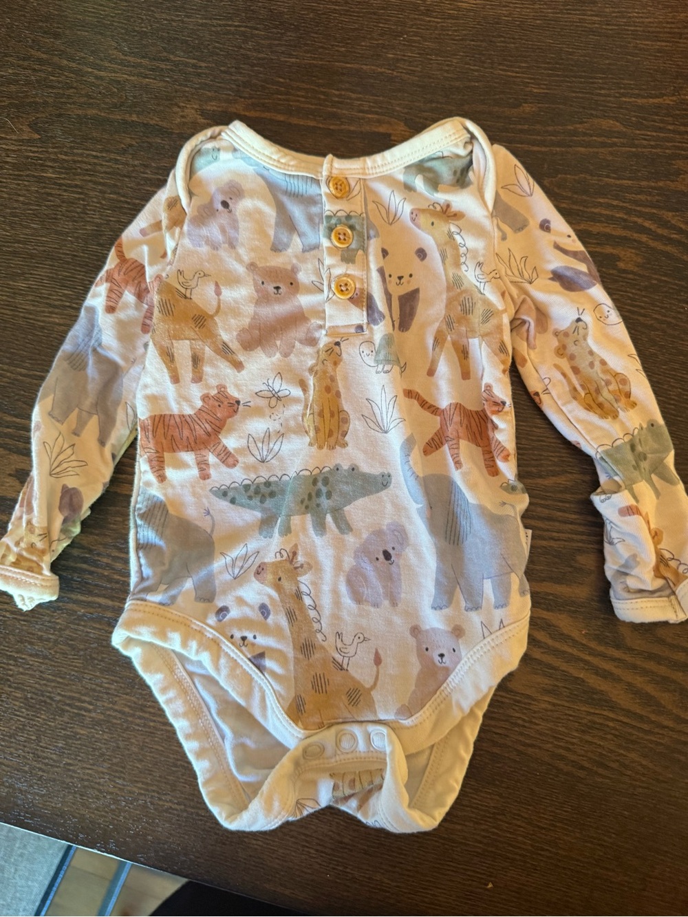 Little Sleepies Cream and Pastel Animal Print Long-Sleeve One-Piece